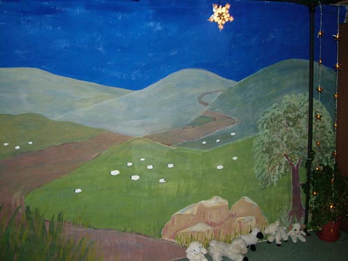 The hillside backdrop showing where the angel met the shepherds The hillside backdrop showing where the angel met the shepherds