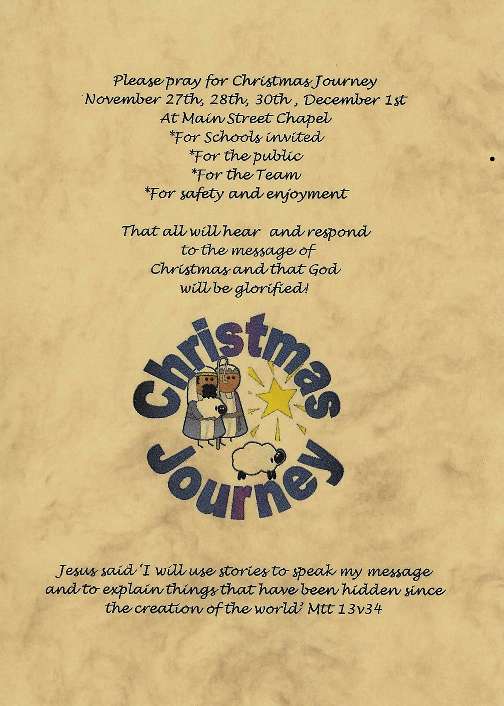 A sample Christmas Journey prayer card